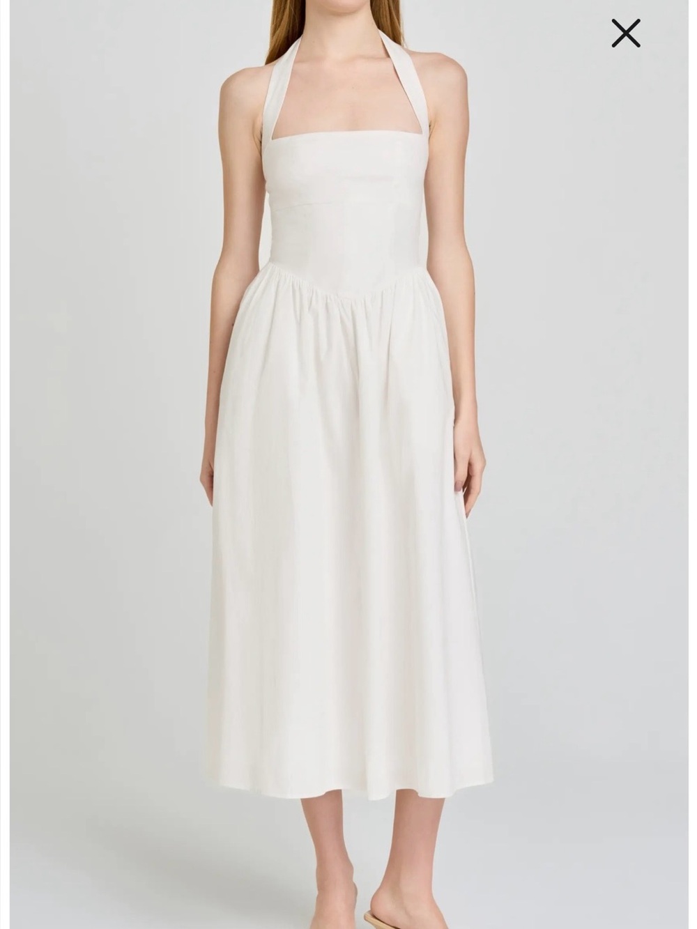 Wayf White Halter Midi Dress